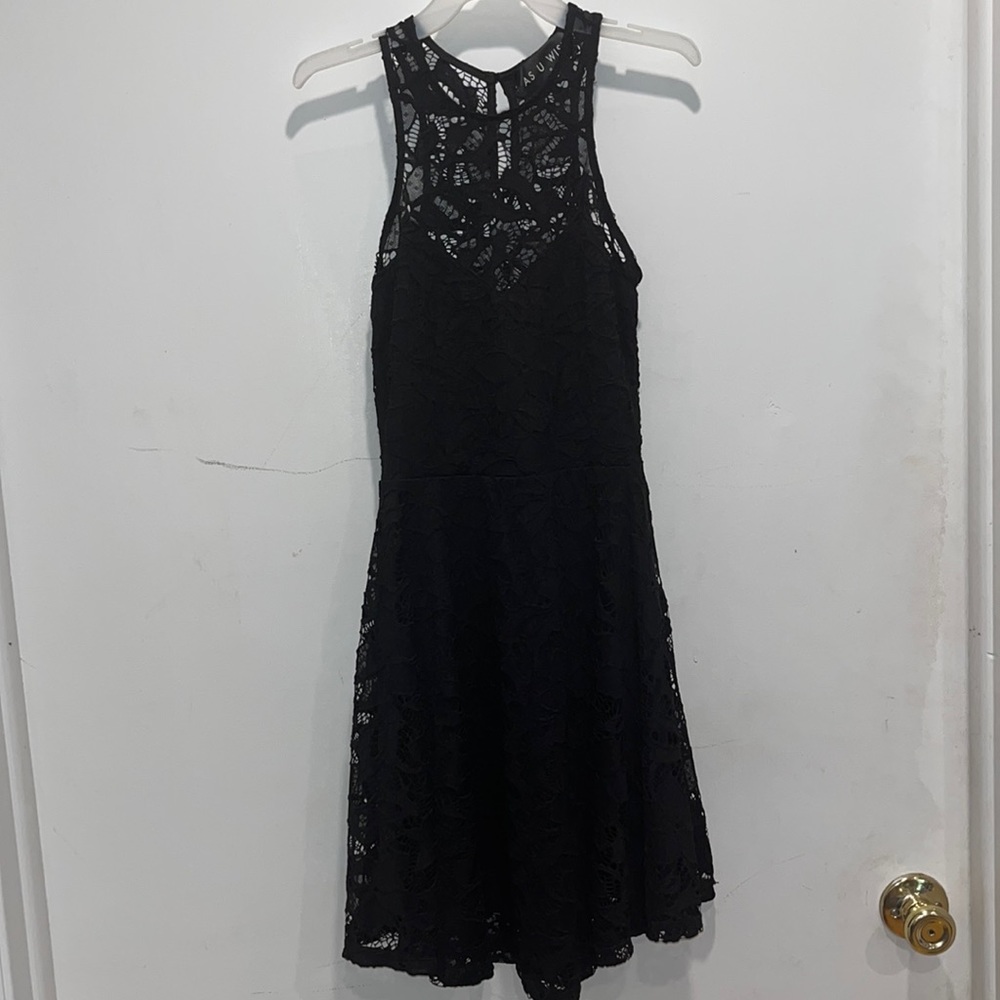 As U Wish Lace Black Dress